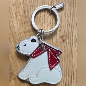 ❤️COACH Patent Leather Polar Bear Keyring Style 92998